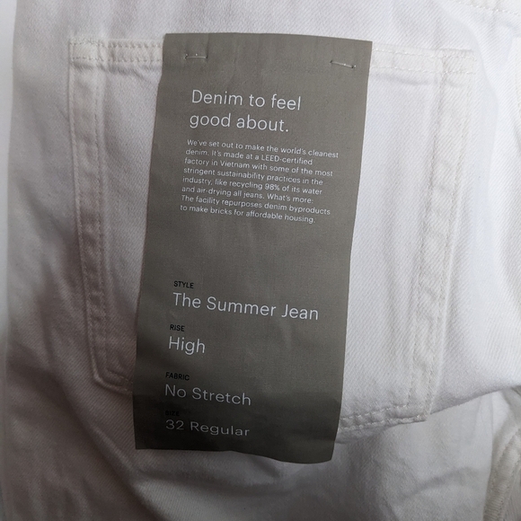 EVERLANE High Rise The Cotton Summer Jean in Bone NEW Size 32 Regular - Picture 5 of 9